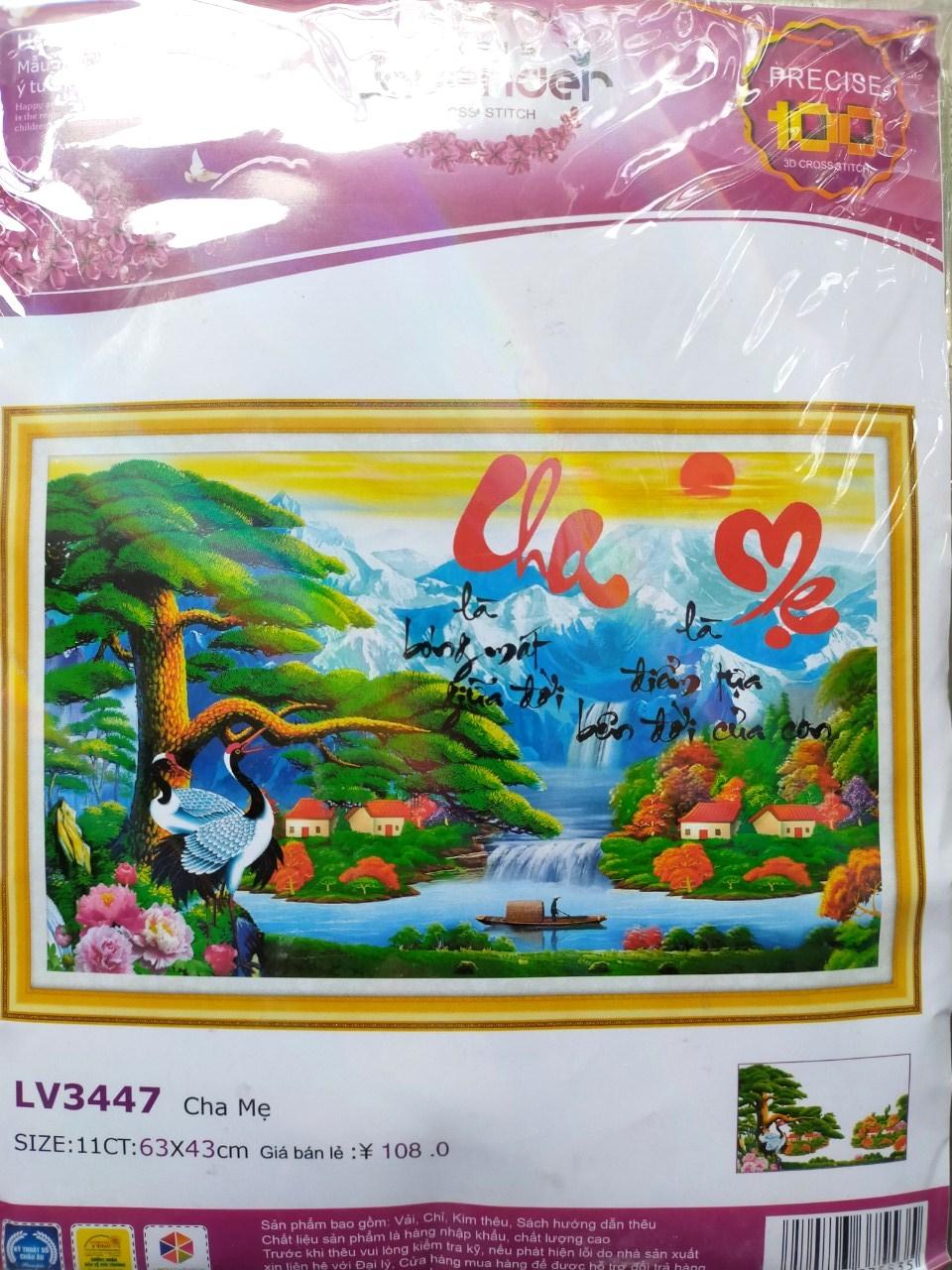 Tranh thêu chữ thập cha mẹ một đời bão tố LV3447 - 63 x 43 cm - chưa thêu