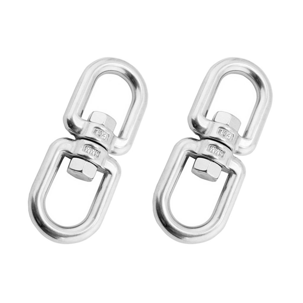 2X 2pcs Outdoor Stainless Steel Hook Climbing Hiking Carabiner Survival