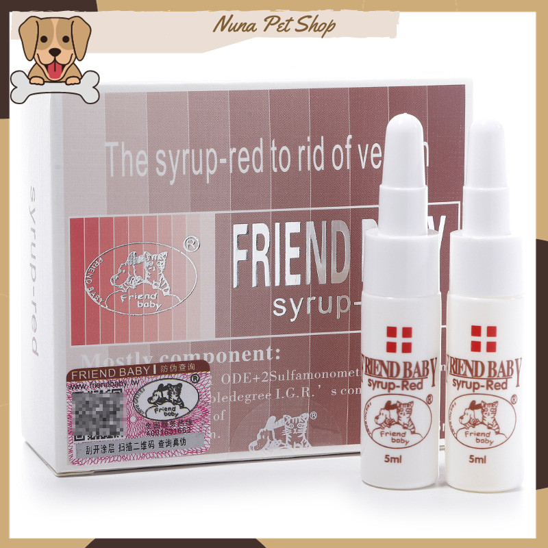 Siro uống chống giun sán cho chó mèo Friend Baby 5ml