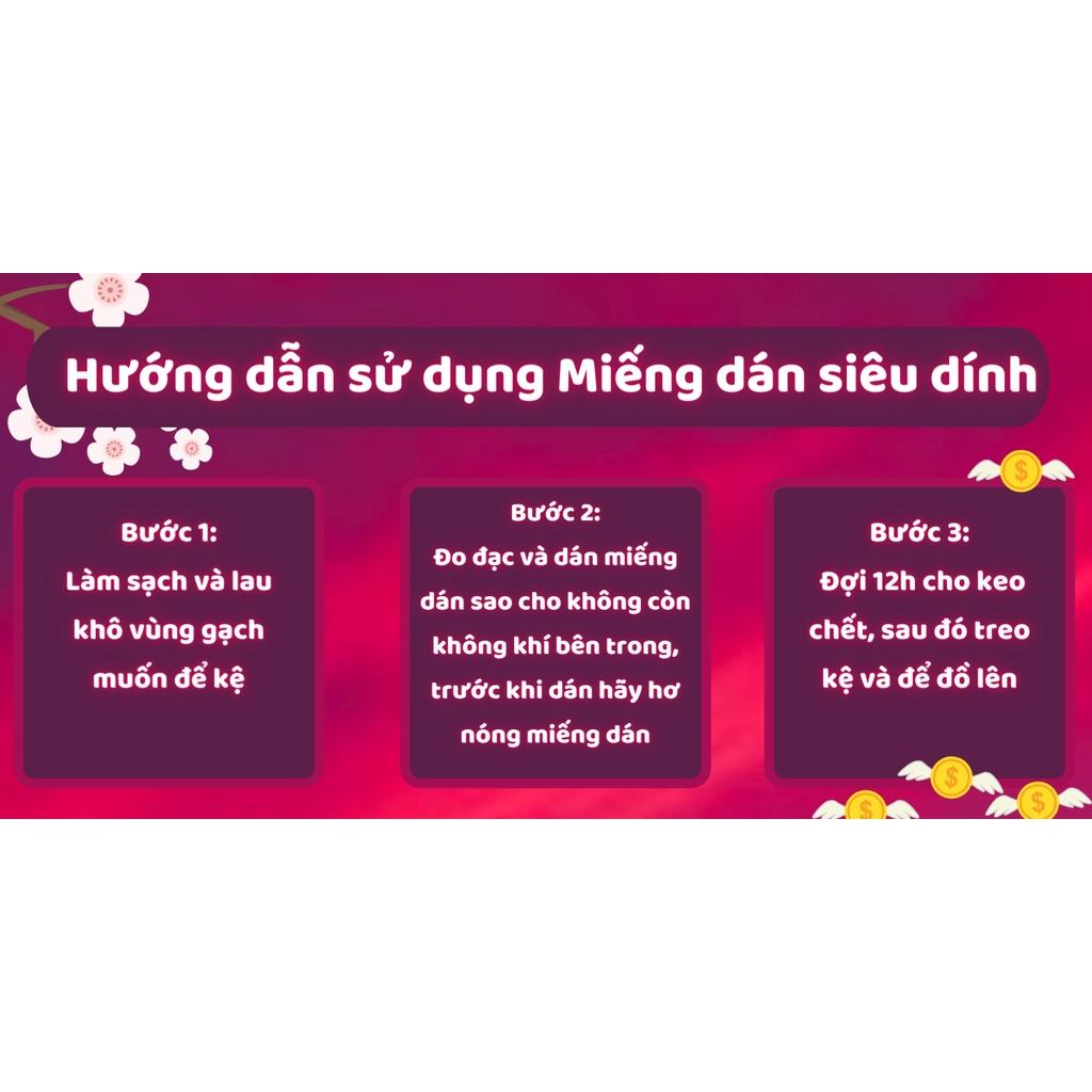 Kệ đựng gia vị - Sơn 3 lớp sang trọng - Kèm 2 miếng DÁN NHỰA siêu dính Tải trọng 5kg - Đổi mới trong 7 ngày