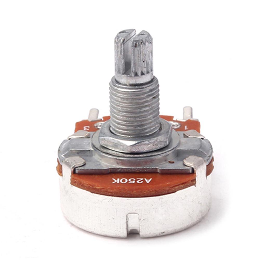 10 Pieces A250K Potentiometer Mini Guitar Push Pots 18mm Split Shaft for Electric Guitar Parts