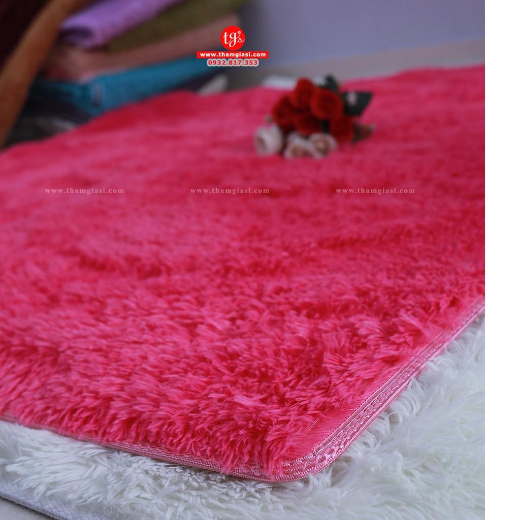 Thảm Lông Xù Màu Đỏ Hoa Hồng | 160x200cm | Thảm Trang Trí Phòng Khách - Phòng Ngủ - Thảm Trải Sofa - Thảm Dành Cho Bé