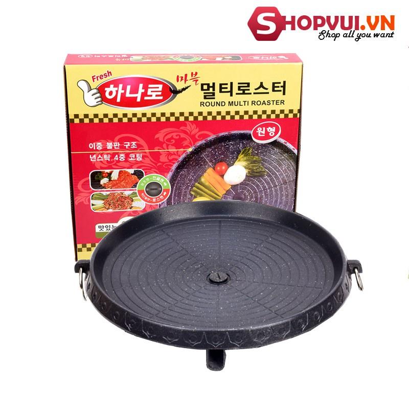 Chảo vân đá nướng thịt kiểu hàng quốc vỉ nưởng BBQ cao cấp- loại dày