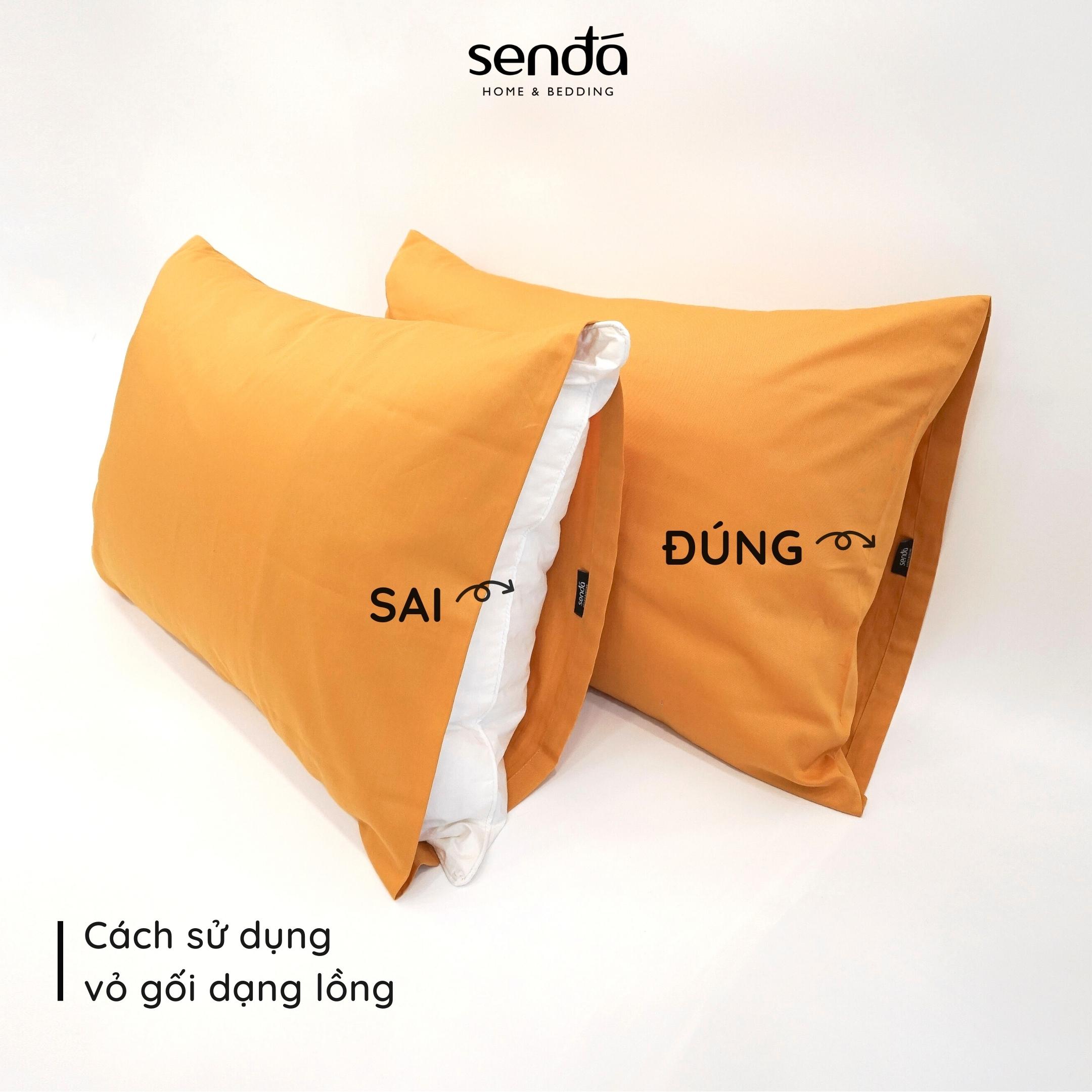Vỏ gối Cotton Twill Hàn Quốc 50x70 45x65 cm Sen Đá Home Bedding trơn màu, bao áo gối nằm cotton 40s thô lụa cao cấp