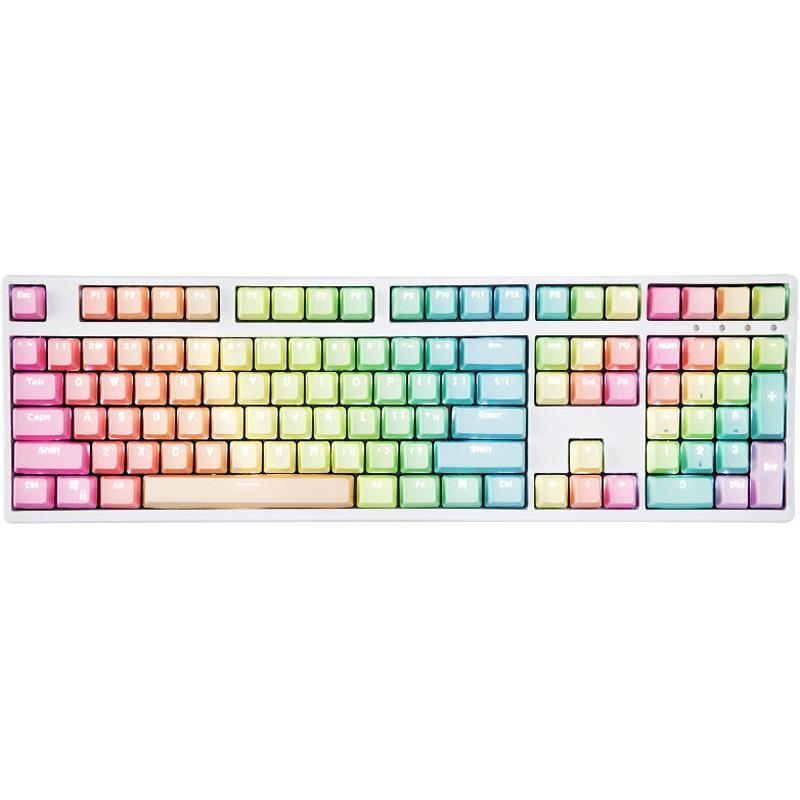 Bàn Phím Cơ Chơi Game 87 104 108PBT Màu Cầu Vồng Mờ Xanh Dương