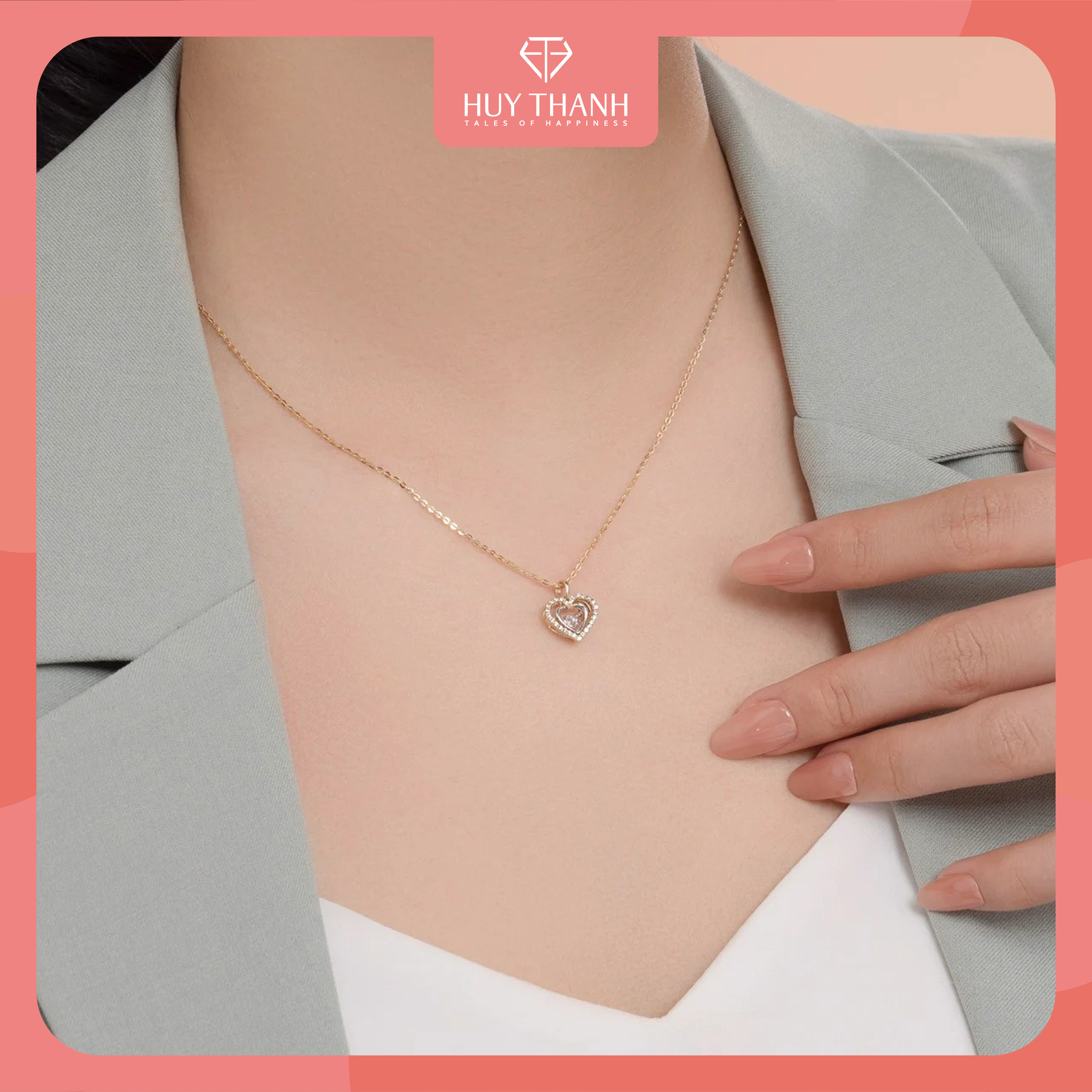 Mặt Dây Chuyền Vàng 14k Dancing Heart MDMAMD659 Huy Thanh Jewelry