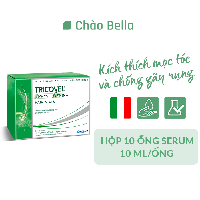 Serum ngăn ngừa và giảm rụng tóc Tricovel Vials Physiogenina - hộp 10 lọ x 3.5ml