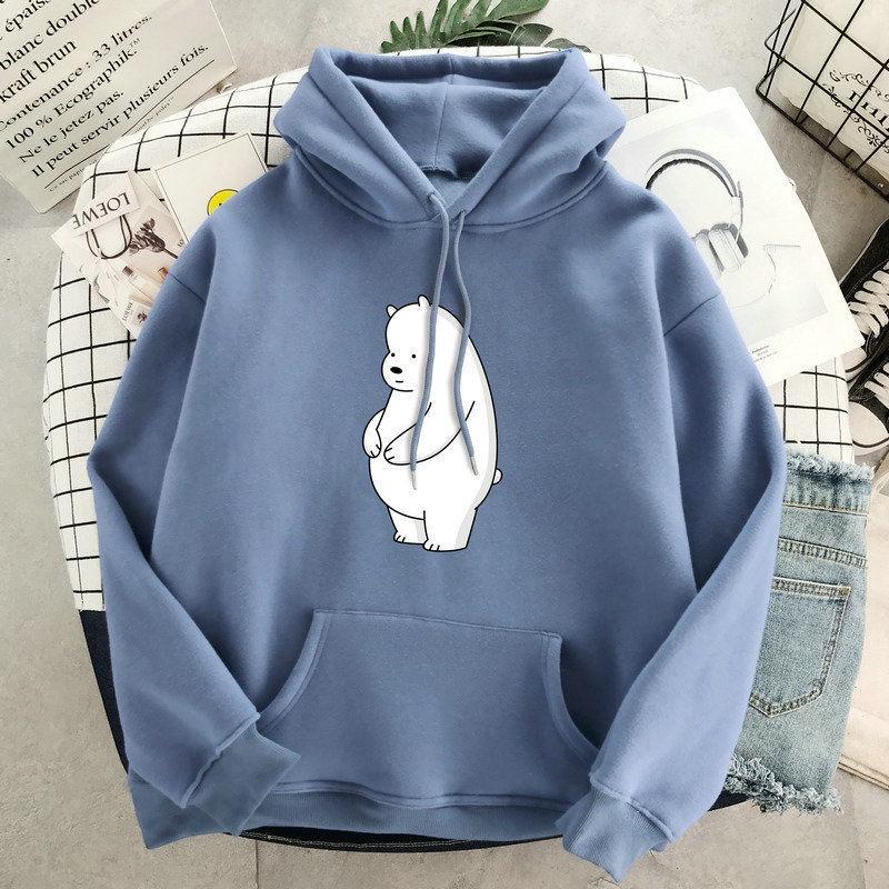 Áo Hoodie In Hình Gấu Áo Nỉ Mùa Đông Ấm Thun Tay Dài