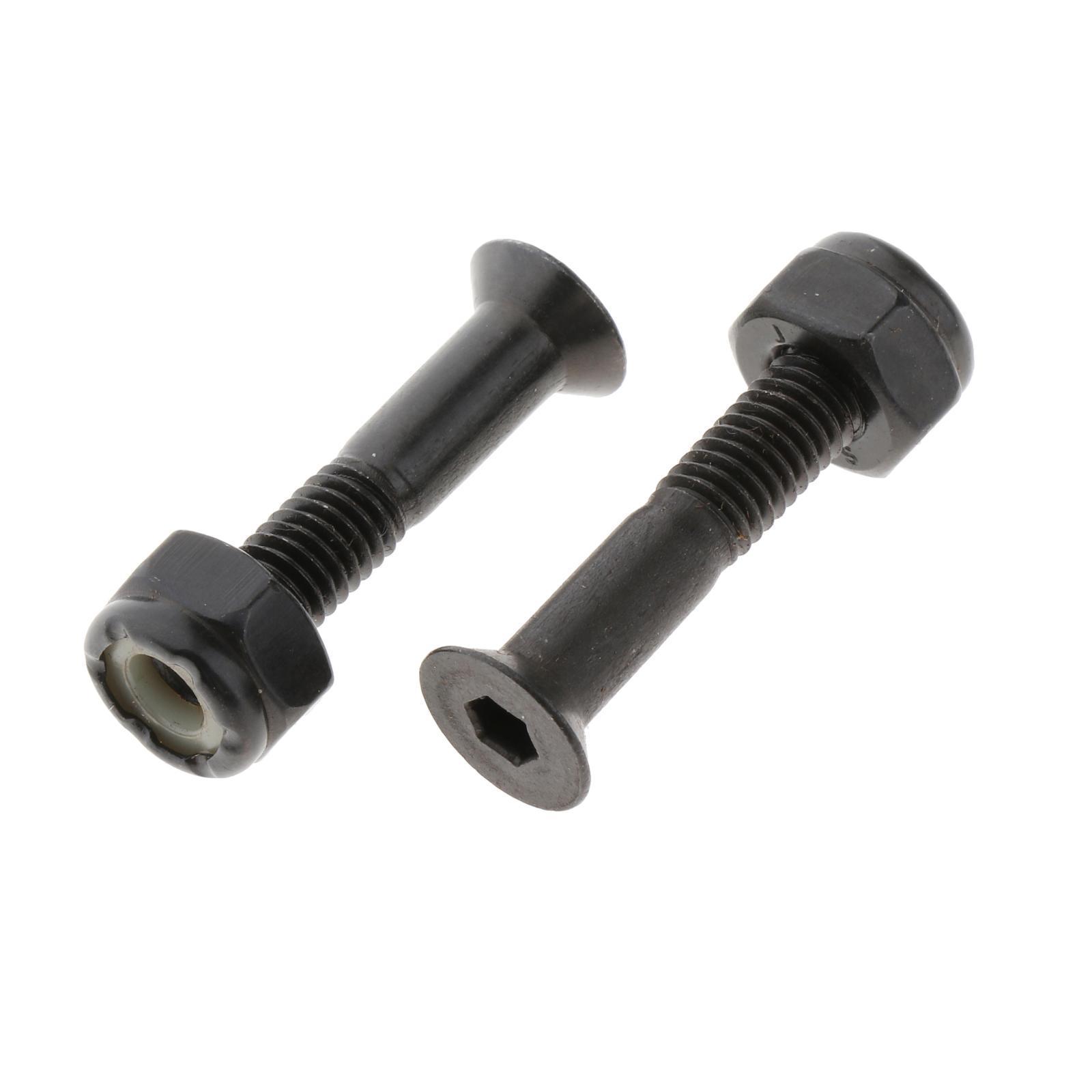 8x Longboard Skateboard Wheel Repair Hardware Screws with Wrench 1'' Black