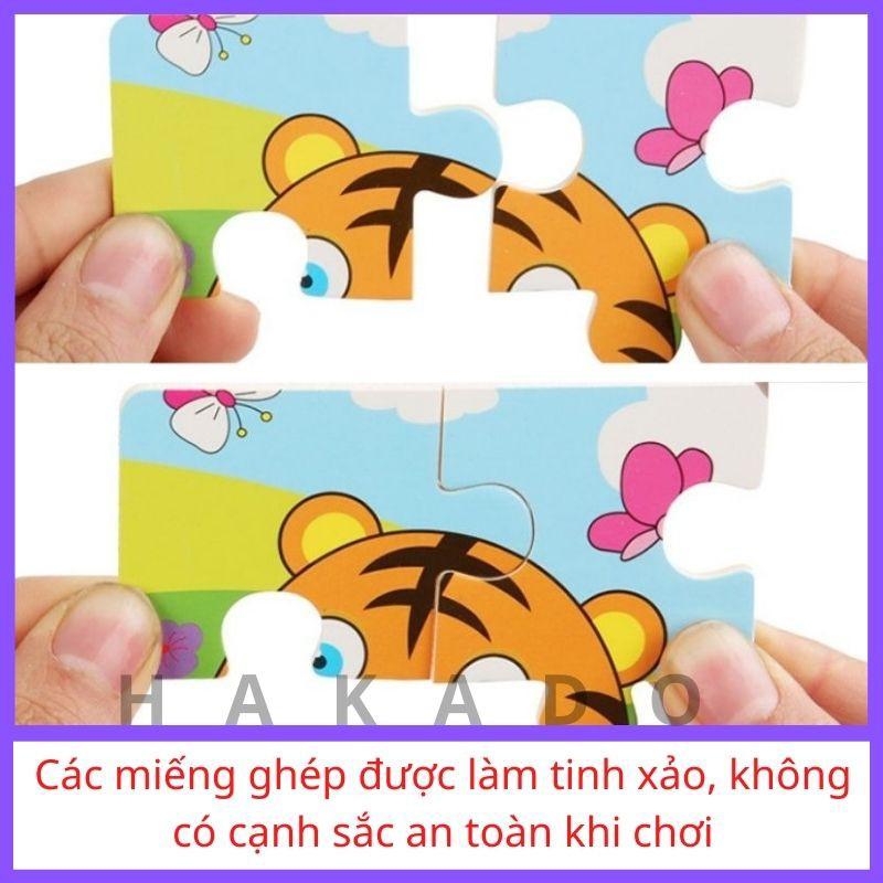 Đồ chơi xếp hình Tranh Ghép gỗ 9 miếng cho bé phát Triển Trí Tuệ