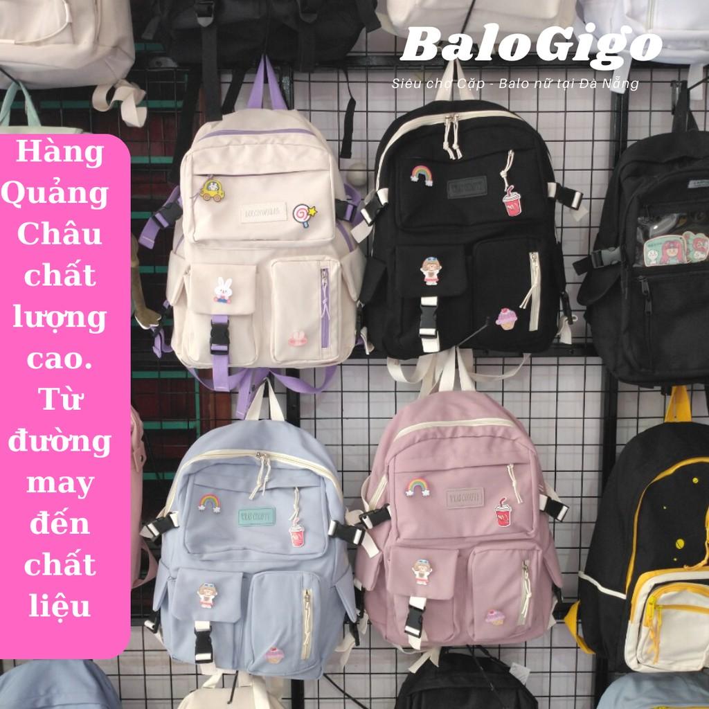 Cặp đi học tặng 4 sticker gắn sẵn y hình siêu xinh ( không móc khoá ) G243 - BaloGigo