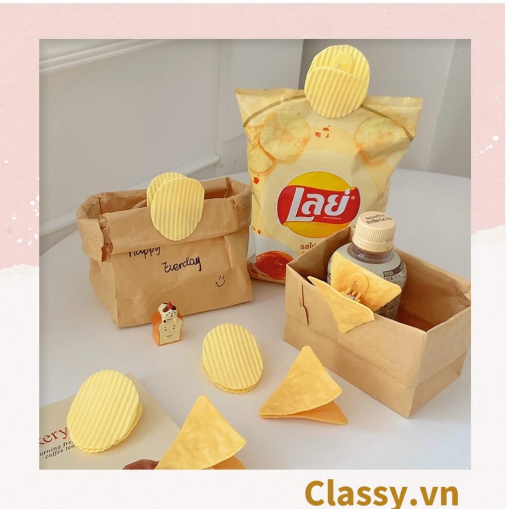 PK936 Kẹp Classy giữ mép túi đồ ăn họa tiết minh họa BimBIm snack khoai tây LAYS, tinh nghịch hài hước hot tiktok