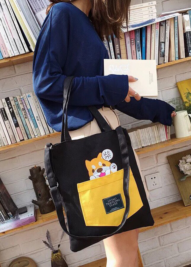 Túi Tote Vải In Hình Cún Hot Trend