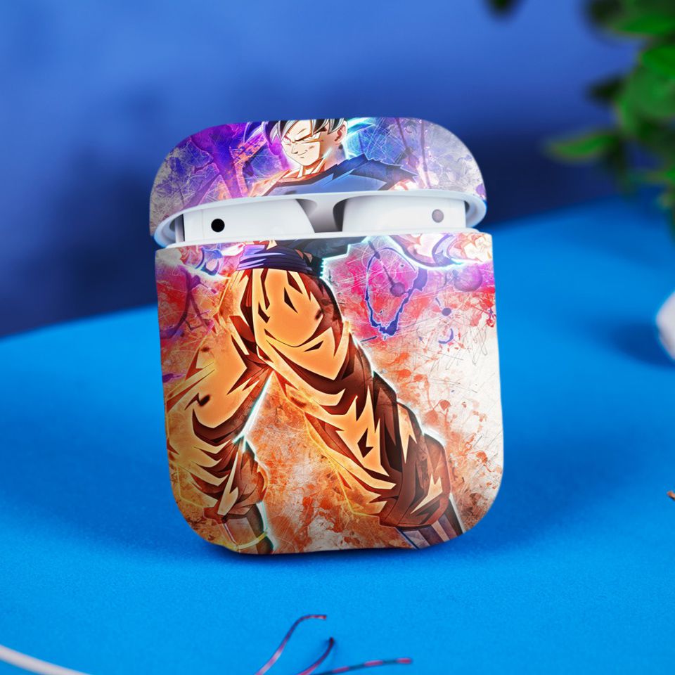 Miếng dán skin chống bẩn cho tai nghe AirPods in hình Dragon Ball - Goku Ultra Instinct 2 - 7vnr85 (bản không dây 1 và 2)