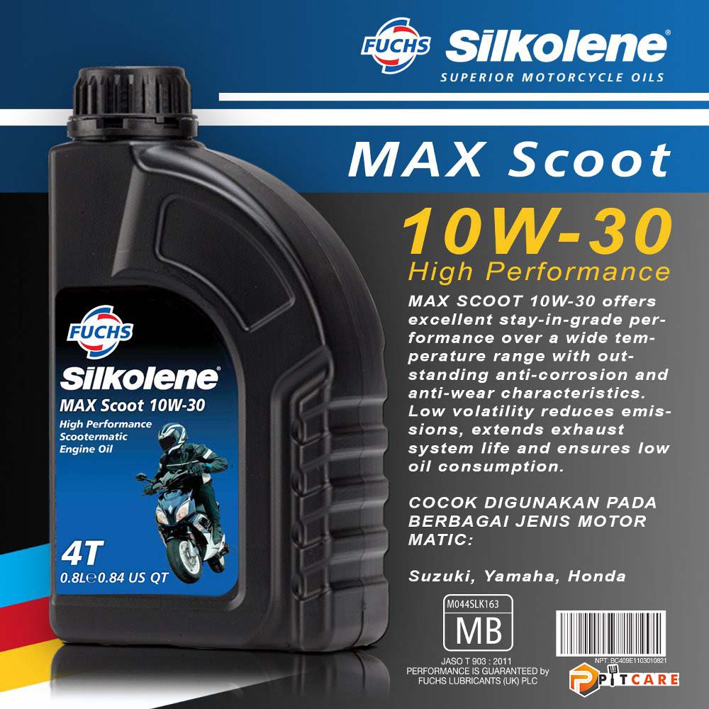 Nhớt Xe Tay Ga Nhập Khẩu Chính Hãng Fuchs Max Scoot Silkolene 10W30 800ml 