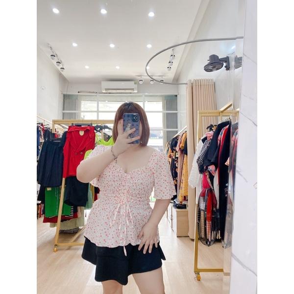 Áo nhún hoa nhí Bigsize tay ngắn 50-85kg form peplum. Hình thật Bụ Bẫm shop