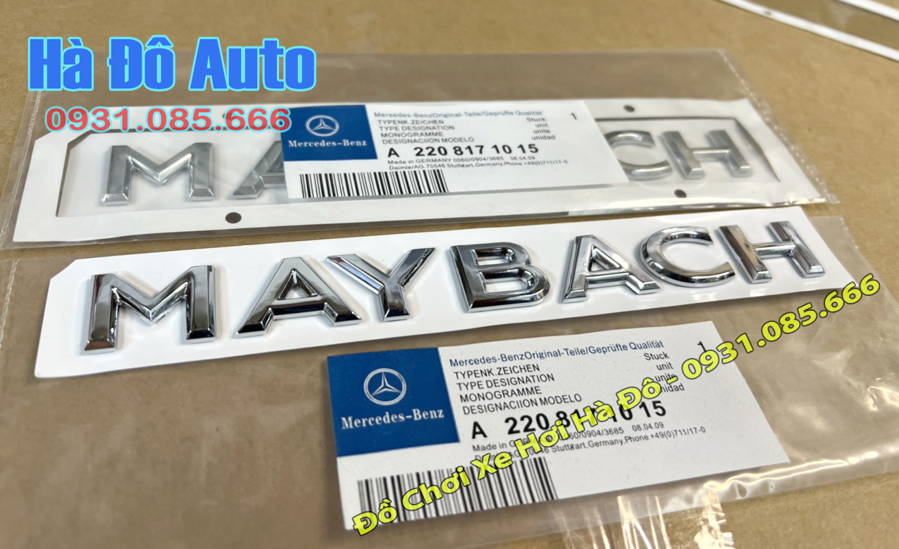 Chữ Nổi Maybach V12 - Tem Chữ Maybach V12 Dán Sau Xe Mercedes Maybach