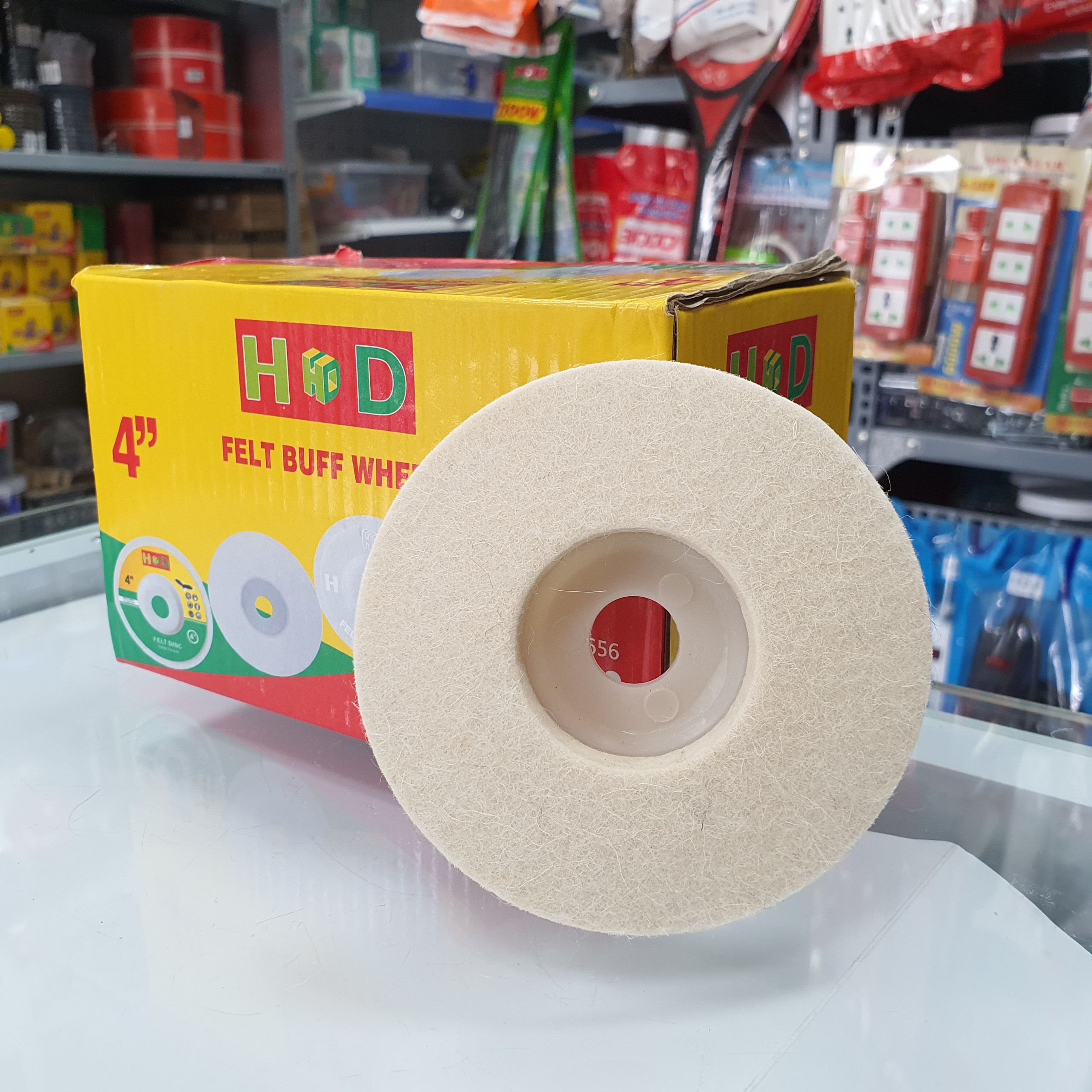 Nỉ len trắng đánh bóng phi 100mm