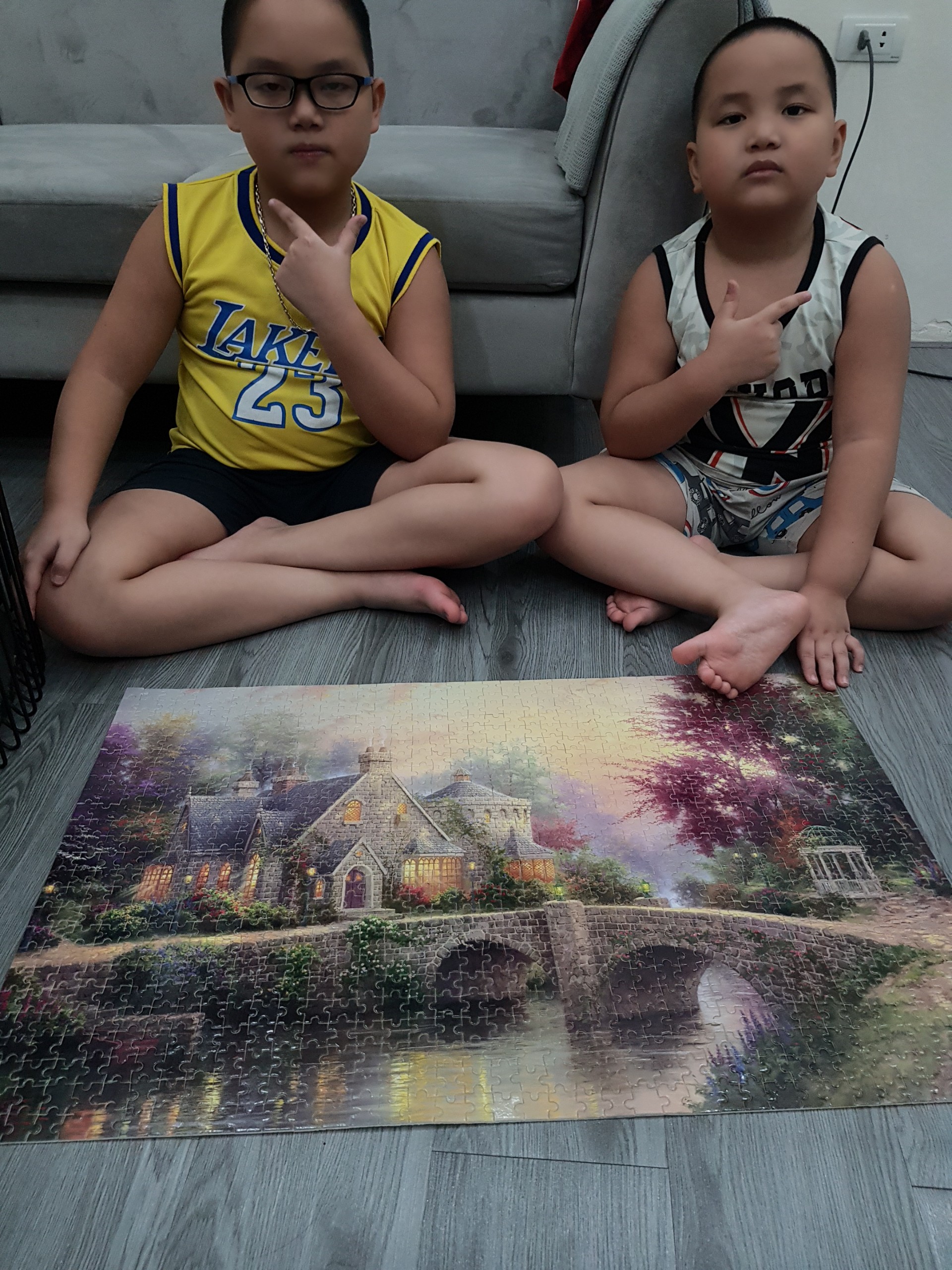 Tranh Ghép Hình 1000 Mảnh Gỗ Jigsaw Puzzle, Tranh Ghép Hình Bằng Gỗ Kích Thước Lớn 75x50cm/Nhà Ven Sông/Tranh Ghép Hình Tư Duy