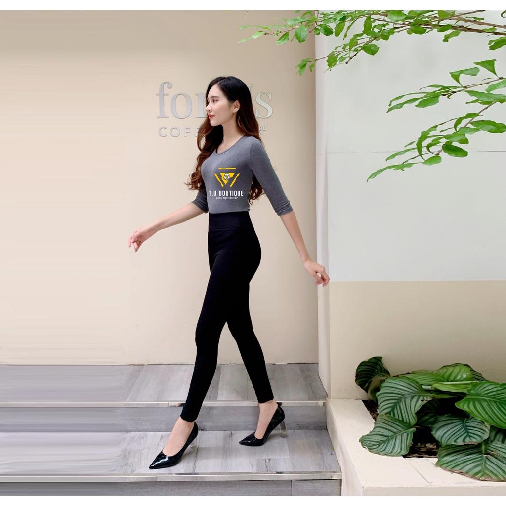 Quần legging nữ dài cạp cao giữ nhiệt legging co dãn 4 chiều Full Hộp BBR