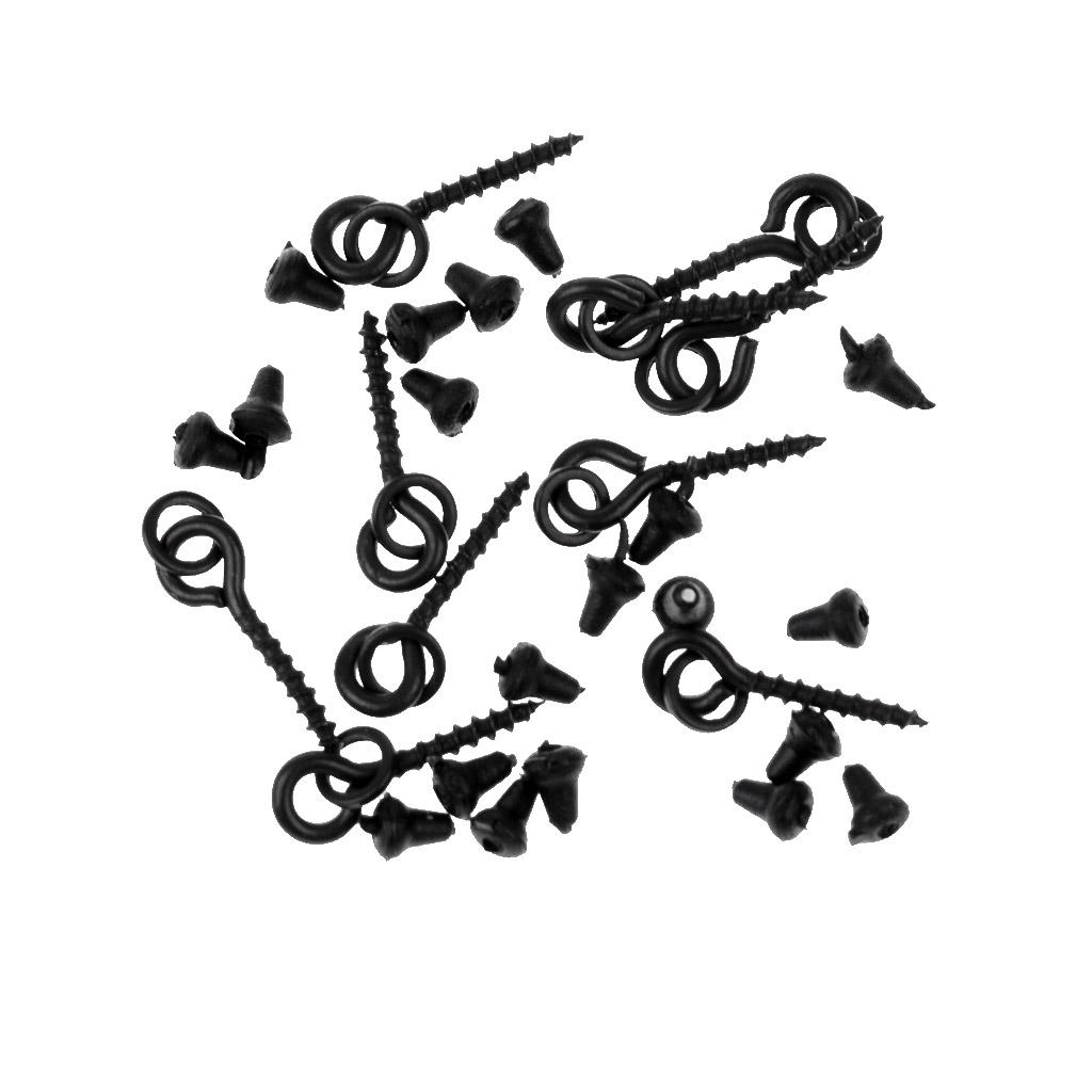 10Pcs Bait Screws + 20Pcs Hook Stoper Carp Fishing Terminal Tackle Bait Holder