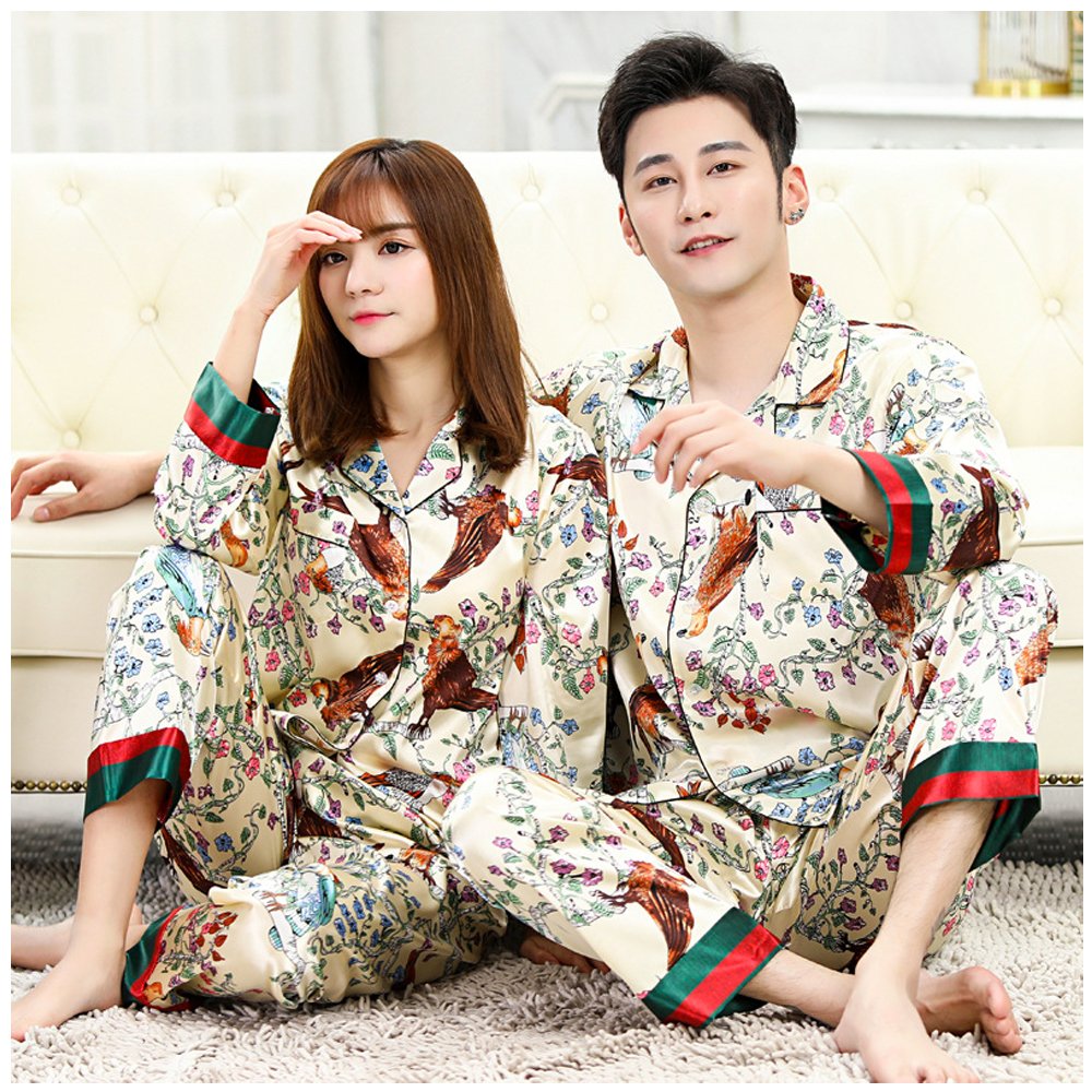 Đồ bộ Pyjama Nữ mặc nhà chất liệu phi bóng rũ mềm mại, phong cách châu âu sang trọng 88225