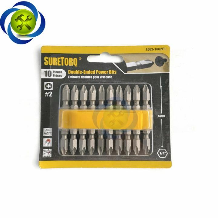 Mũi vặn vít 2 đầu PH2 Suretorq 1563-1002 PL màu xám dài 65mm