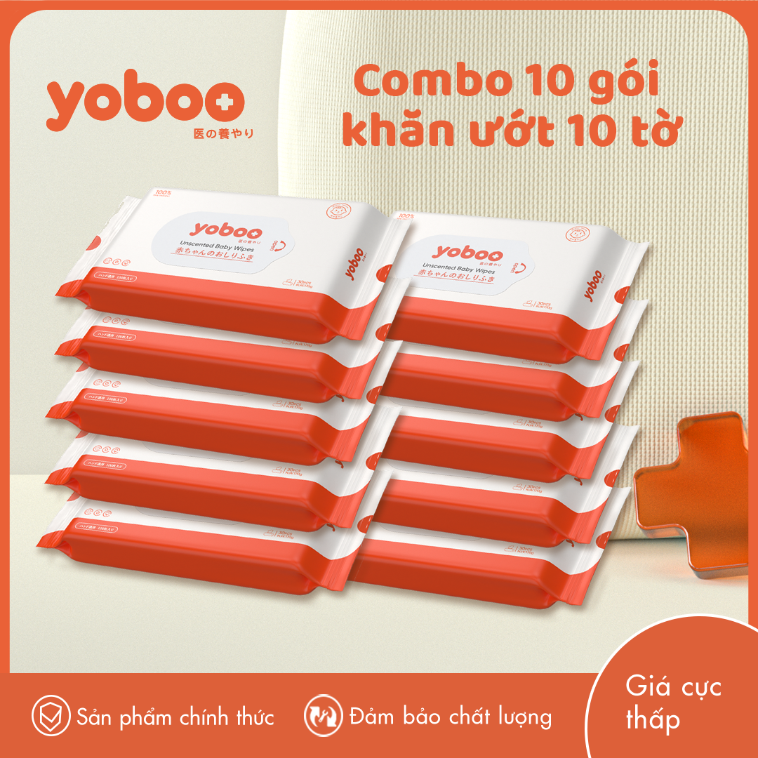 [QUÀ TẶNG] 10 Gói khăn giấy ướt cho bé gói 10 tờ Yoboo YB-078 dịu nhẹ, không chứa cồn và hương liệu, an toàn khi sử dụng