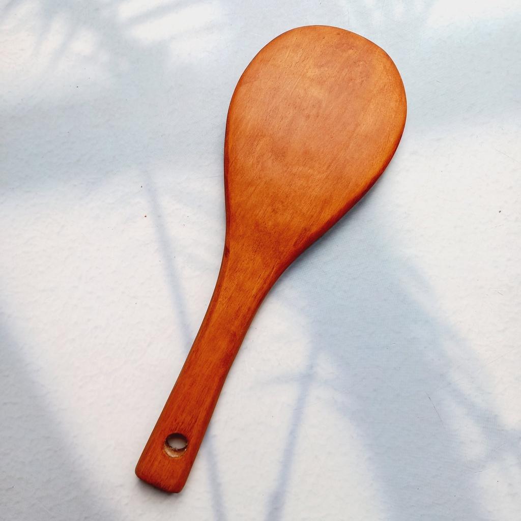 Vá/Muôi Xới Cơm Gỗ Nhãn Bền Đẹp, Tự Nhiên