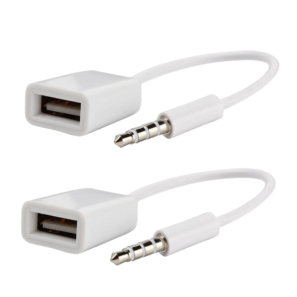 2X3.5 Mm  âm Thanh AUX Cắm Đực Sang USB 2.0 Female OTG Adapter Cáp Chuyển Đổi Cho Chơi Nhạc Với Ổ U T