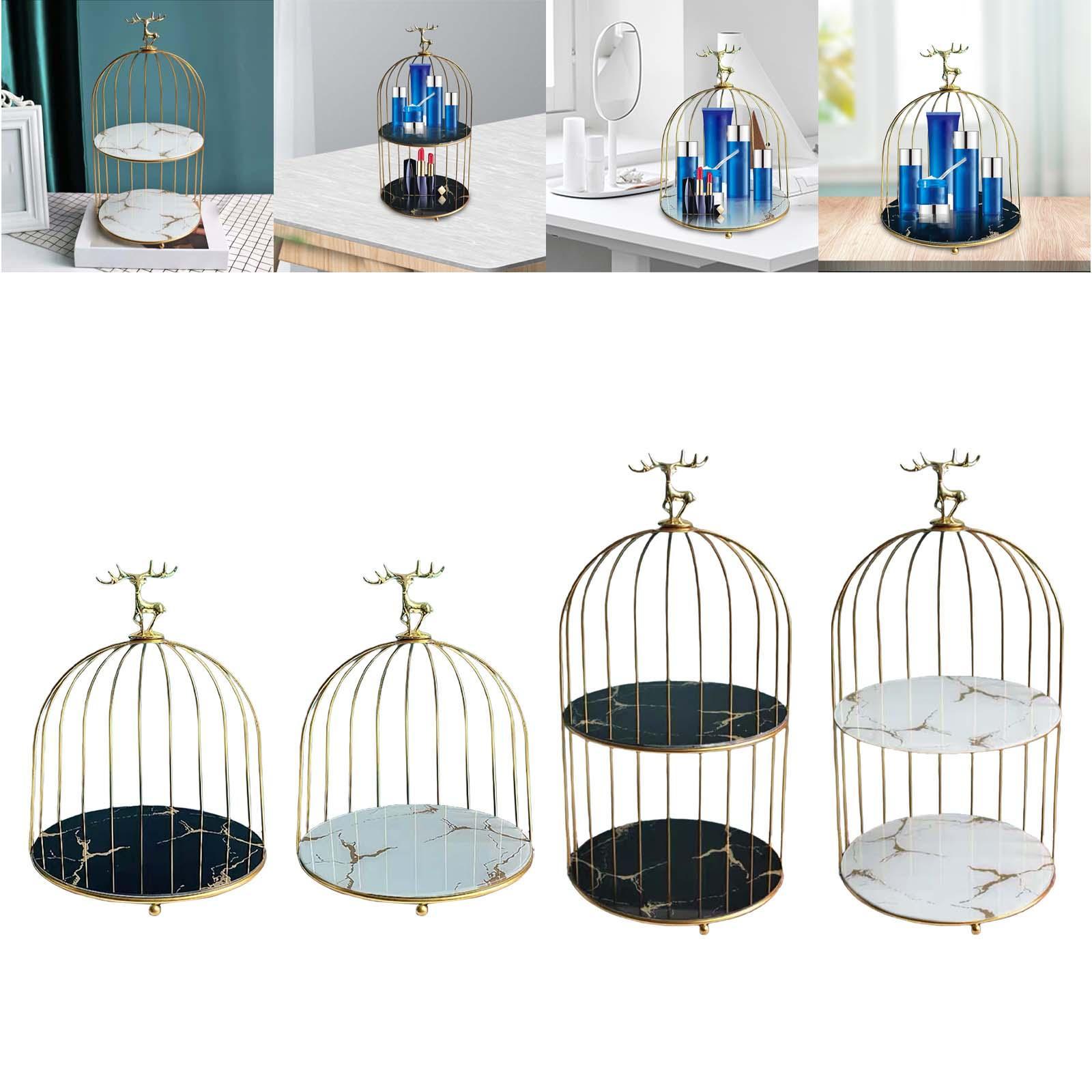 Bird Cage Cosmetic Storage Rack Dresser Makeup Organizer Shelf