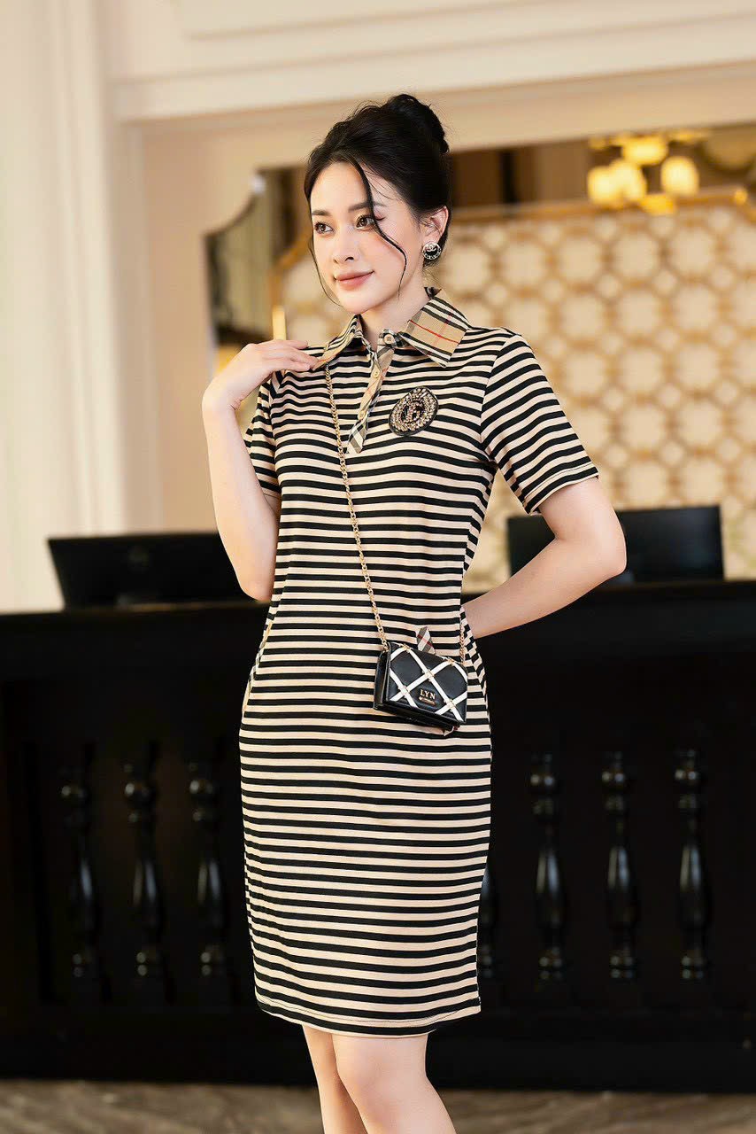 ĐẦM SUÔNG THUN SỌC CAO CẤP