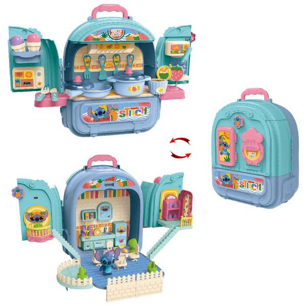 Đồ Chơi Ba Lô 2 Mặt Nhà Bếp Và Phòng Ăn Stitch Xanh - Sweet Heart SH10305