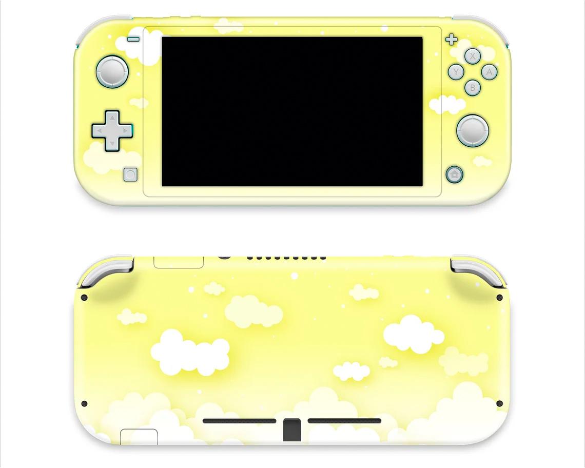 Skin decal dán Nintendo Switch Lite mẫu Màu Pastel mây trời vàng (dễ dán, đã cắt sẵn)