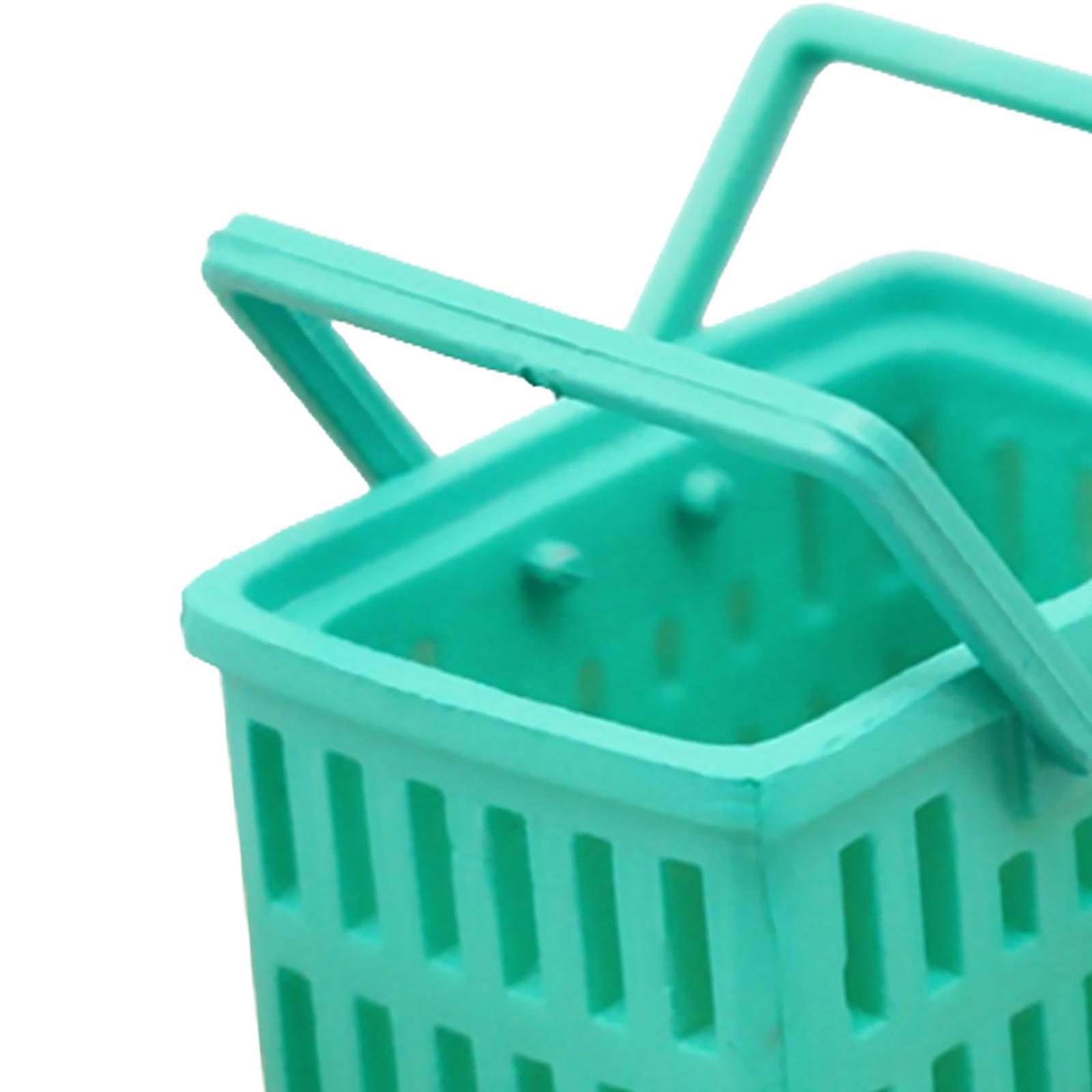 Dollhouse Miniature Shopping Baskets Mini Supermarket Basket Model for Green