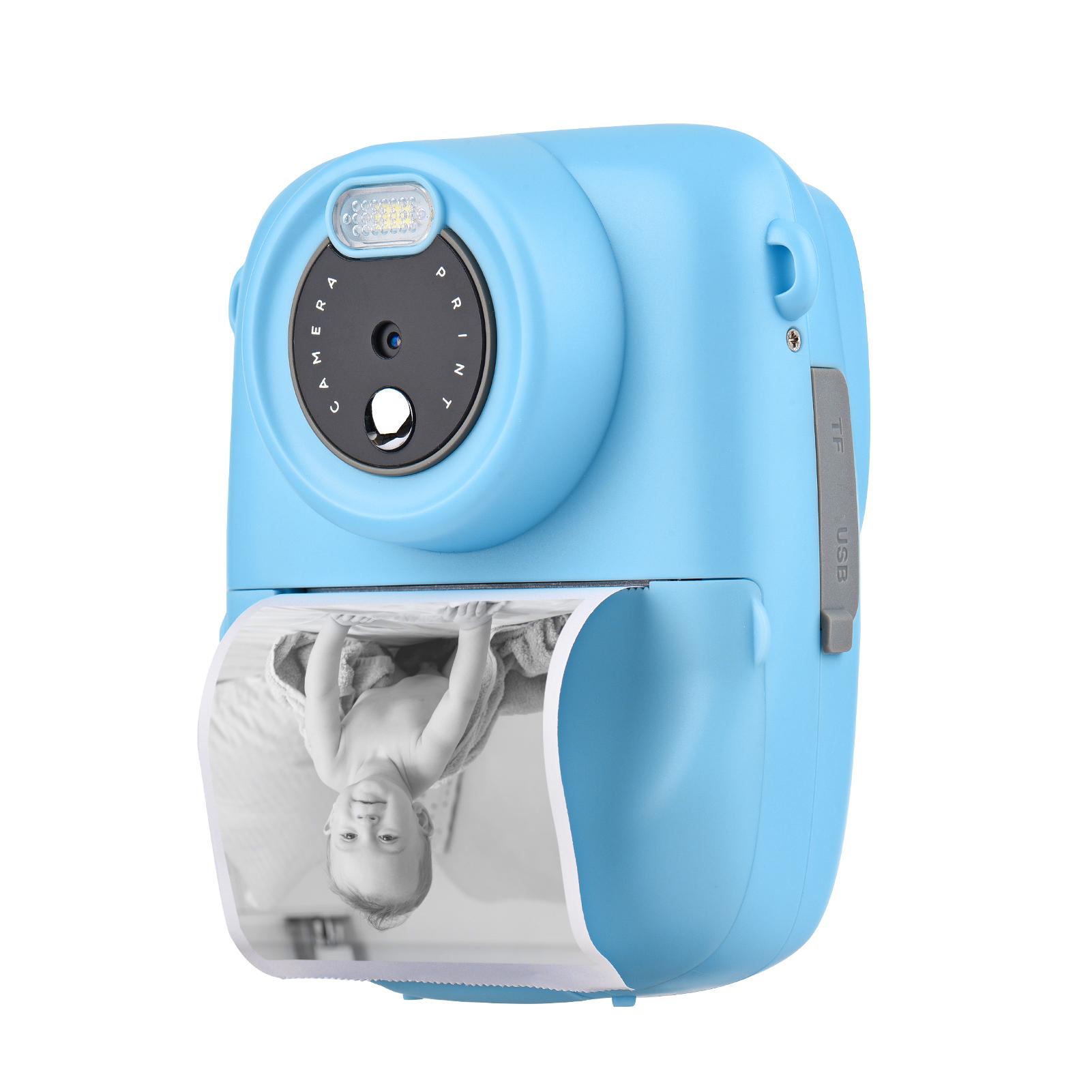 Portable Kids Instant Print Camera Digital Video Camera 1080P 18MP 2.3Inch Screen with Photo Frames Sticker Hanging Rope