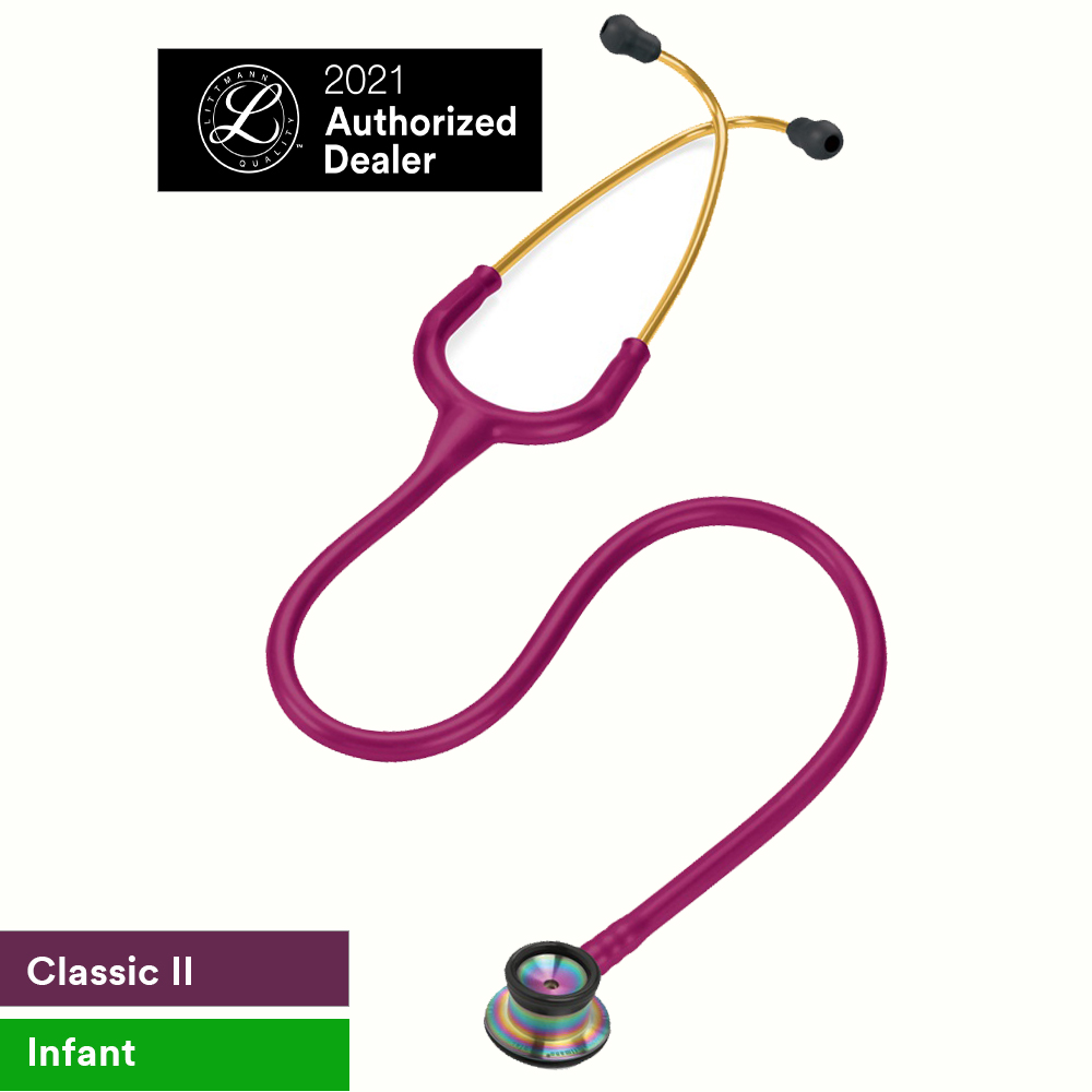 'Ống nghe 3M Littmann Classic II Khám Nhi, mặt nghe tiêu chuẩn, dây nghe màu Rainbow, 2157