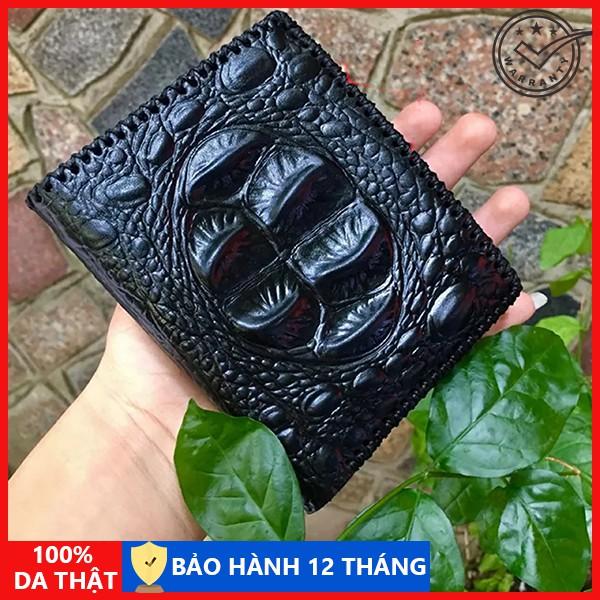 Ví nam da bò dập vân cá sấu VS03 (dáng đứng)  - Da Thật 100%