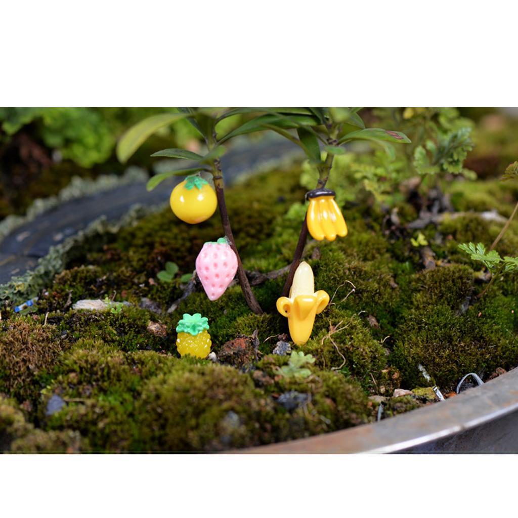 2x10 Pieces Micro Landscape Resin Fruit Ornament Garden DIY Apple Green