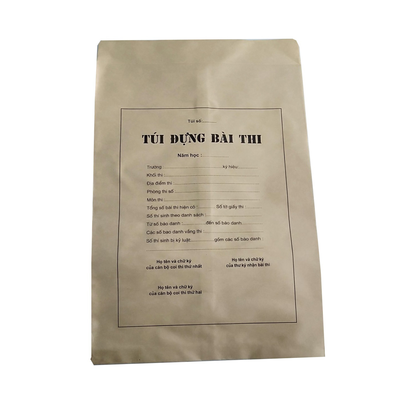 TÚI ĐỰNG BÀI THI THEO MẪU CỦA BỘ GD&amp;DT (200 CÁI)