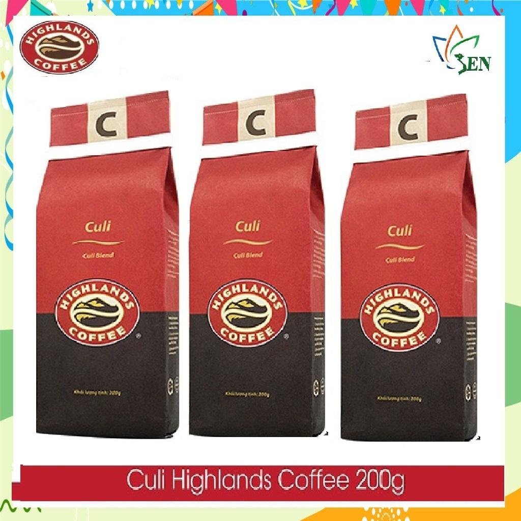 Combo 3 gói Cà phê Rang xay Culi Highlands coffee 200g