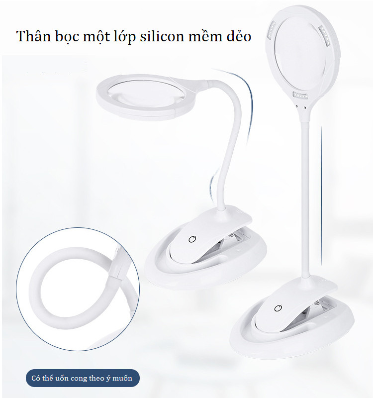 Kính Lúp Kẹp Bàn Có Đèn V4 K3132