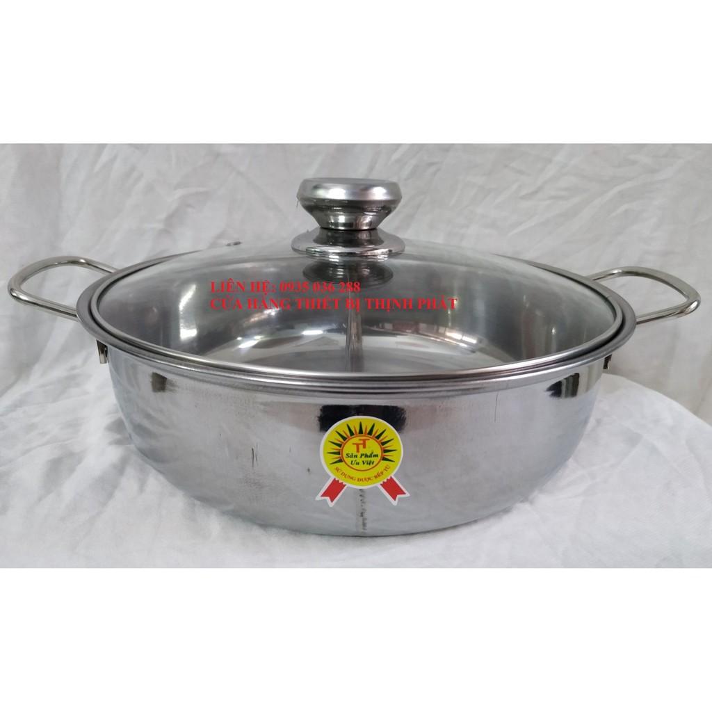 nồi lẩu inox 2 ngăn Tiến Thành , nồi lẩu inox 2 ngăn, nổi lẩu inox cao cấp 2 ngăn sử dụng được trên tất cả các loại bếp