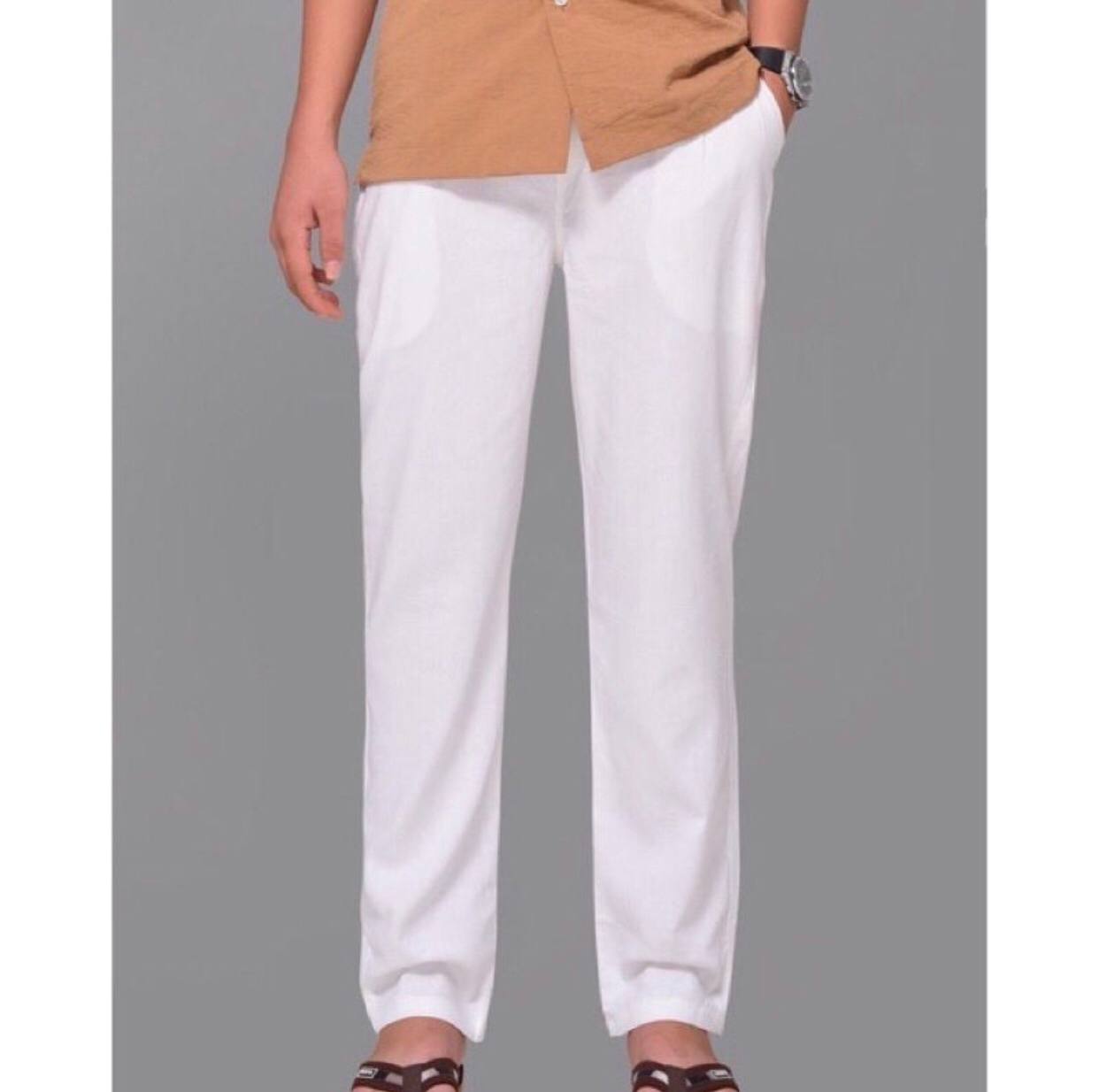 Quần ống suông nam nữ form rộng Nesa Shop, chất liệu Đũi linen, vài mát, dày dặn, quần dài nam nữ, phong cách đơn giản