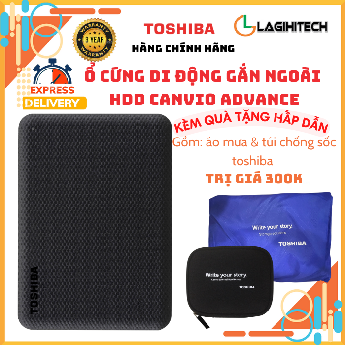 Ổ Cứng Di Động HDD 2.5 inch Toshiba Canvio Advance V10 1TB / 2TB / 4TB  - Hàng Chính Hãng