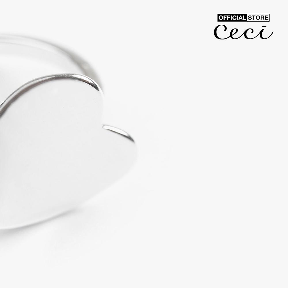 CECI - Nhẫn nữ dáng hở bản nhỏ phối mặt trái tim xinh xắn CC2-01000157-03