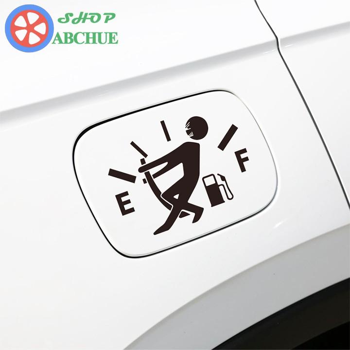 Decal Dán Nắp Bình Xăng Ô Tô Xe Hơi