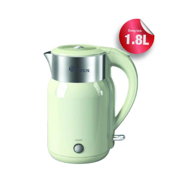 Ấm Siêu Tốc Chính Hãng SOWUN SW1601 1.8L, Chất Liệu INOX Nguyên Khối, Công Suất 1800W Đun Sôi Nước Nhanh