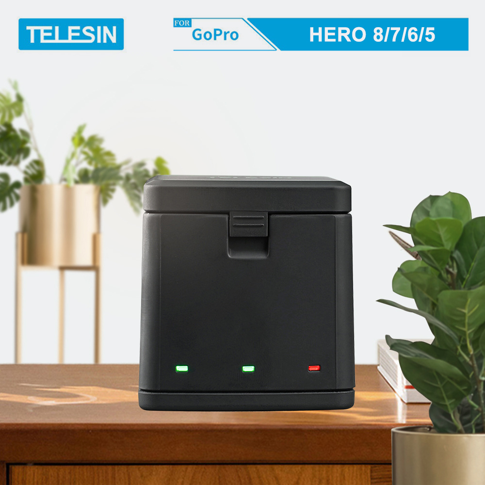 Combo sạc 3 + 2 viên pin TELESIN cho GoPro Hero 5, GoPro Hero 6, GoPro Hero 7, GoPro Hero 8, GoPro new Hero 2018