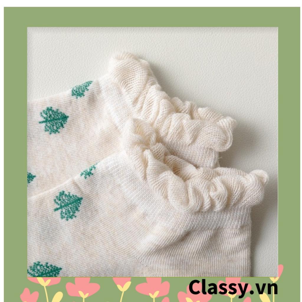 Tất cổ ngắn, vớ cổ ngắn dệt kim Classy nhiều họa tiết tông xanh pastel xinh xắn Hàn Quốc G1433